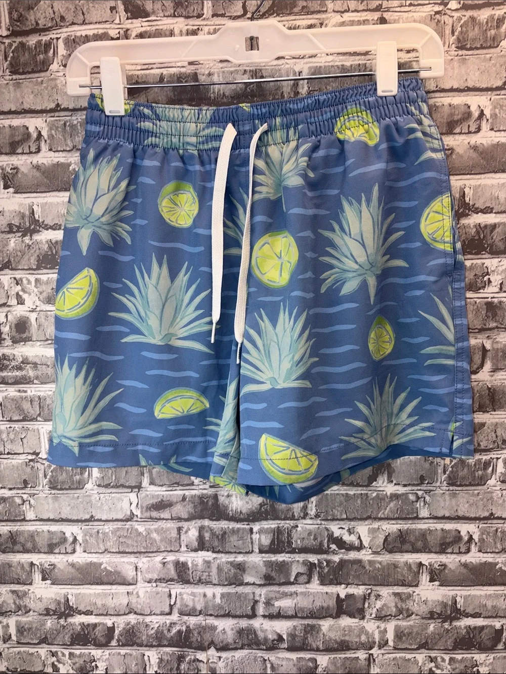 Chubbies Blue Pineapple & Lime Print Men’s Swim Shorts